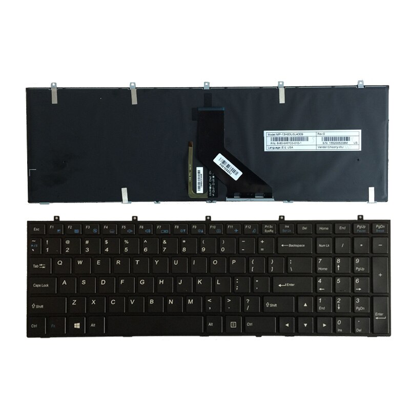 FQ Laptop Tastatur für CLEVO W370ET W370SK W370SS W370SSQ W370ST Schwarz Amerikanische Version 6-80-W3700-011-1 MP-12A33US-430 MP-13H83U4J430