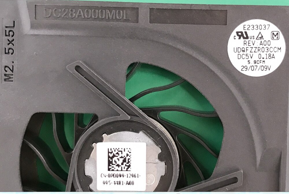 Cooling Fan UDQFZZR03CCM DC28A000M0L Dell 0NN249 0C169M