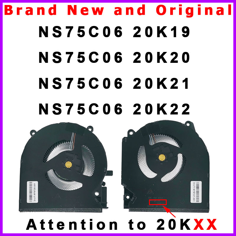 Cooling Fan HP NS75C06 20K19 20K20 20K21 20K22 M75721-001 M75723-001 M75725-001 M75727-001